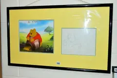 'Winnie The Pooh', A animated feature cel and clean up drawing of Winnie The Pooh by Walt Disney, watercolor, sold Aug 2018