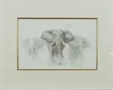 'ELEPHANTS - PENCIL DRAWING', a limited edition print 562/950, by David Shepherd, PENCIL, sold Aug 2018