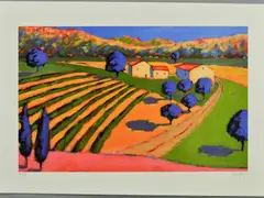 an untitled artist proof print 2/25 of a French Country scene by Richard Pargeter, print, sold Aug 2018
