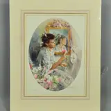 a limited edition print of a young woman holding a rose 161/850, by Gordon King, print, sold Aug 2018