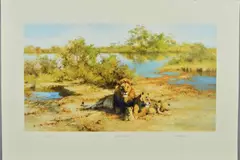 In the cool of the evening by David Shepherd, print, sold Aug 2018