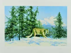 Mountain lion by David Shepherd, print, sold Aug 2018