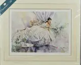 CHAMPAGNE AND SILK, an artist proof print 27/60 of a woman wearing a silk ball gown by Gordon King, print, sold Aug 2018