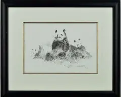 Pandas by David Shepherd, print, sold Aug 2018