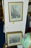SIX COLOUR TINTED ENGRAVED PRINTS, to include 'Tower of Comares by David Roberts, print (other), sold Aug 2018