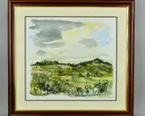 Clent Hills' a watercolour painting of the hills and surrounding countryside in Worcestershire by John R. Myers, watercolour, sold Jul 2018