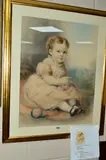Young girl with flower and bell, pastel, heightened with by Alexander Blaikley, 1890, pastel, sold Jul 2018