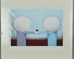 Cold Hands, Warm Heart' a limited edition artist proof print of two people holding a heart 12/25 by Doug Hyde, print, sold Jul 2018