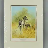 Zebra Mother and Foal, Etosha by David Shepherd, print, sold Jul 2018