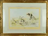 Silent Vigil' a limited edition print 87/850 of a family of cheetahs by David Kelly, print, sold Jul 2018