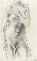 Model Standing by Ralph Brown, pencil, sold Nov 2017