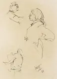 Studies of students at Heatherley's school of Art by Henry Jenkins, drawing, sold Nov 2017