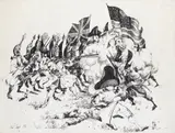 Cartoons of the American Revolution A pair by Paul Sample, 1966, ink, sold Nov 2017