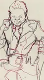 Portrait of a gentleman Studio stamped Red pen and pencil 27.5 x 15cm ++One small blemish upper right otherwise good condition - by Robert Oscar Lenciewicz, pencil, offered Nov 2017