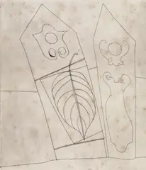 Turkish Forms with leaf by Ben Nicholson, Etching with drypoint, sold Nov 2017