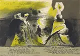 Illustration for Hieroglyphics by Francis Quales, So have I seen a well built castle stand… Signed in pencil and dated 43 by Graham Sutherland, Lithograph in colours, sold Nov 2017