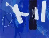 Millennium Series Blue II by Wilhelmina Barns-Graham, 2000, Screenprint in colours on stamped Graal paper, sold Nov 2017