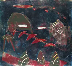 Untitled by Matthew Hilton, Linocut, sold Nov 2017