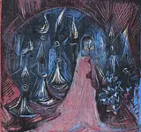 Aus der Apokalypse by Ernst Ludwig Kirchner, Woodcut in colours [Schiefler, sold Nov 2017