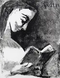 Jacqueline Lisant, Jacqueline Reading No by Pablo Picasso, Lithograph, one of, offered Nov 2017