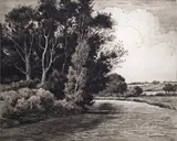 Hesperia Etching on satin by Herbert Dicksee with a remarque of by Frank Bernard Dicksee, Etching on satin by Herbert Dicksee with a remarque of oranges, unframed, offered Nov 2017