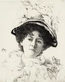 The Duchess of Sutherland Signed in pencil and with monogram in the plate Etching 25 x 20cm - by Mortimer Menpes, Etching, offered Nov 2017