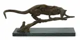 Genet cat Signed, dated '68 and numbered 4/7 Bronze on a stone base 18cm high ++Good condition by Jonathan Kenworthy, Bronze on a stone base, sold Nov 2017