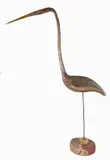 Heron Signed and titled Painted wood on a metal support and driftwood base 127cm high-- by Guy Taplin, sculpture, sold Nov 2017