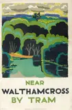 Near Walthamcross by Tram, 1924 lithographic poster in colours, printed by The Banyard Press, mounted on paper signed in the print 76 x 50.5cm by Edward McKnight Kauffer, print, sold Oct 2017