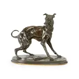 bronze model of a whippet by Pierre-Jules Mêne, bronze, sold Feb 2013