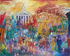 Nottingham Fair by Simeon Stafford, oil on canvas, sold Nov 2013