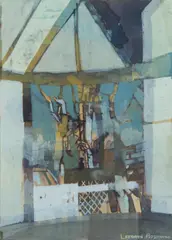 'Studio window, Moonlight' by Leonard Rosoman, watercolour and gouache, sold Nov 2013