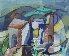 Cornish tin mine by Colin Sealy, mixed media on paper, offered Nov 2013