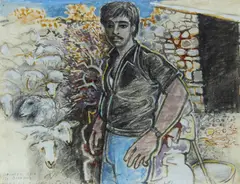 Cretan Shepherd by John Craxton, pencil, wash, gouache and pastel, sold Nov 2013
