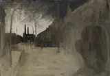 Street in Lancashire by George Chapman, oil on board, sold Nov 2013