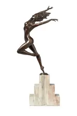 Ballerina by Tom Merrifield, bronze on marble stepped plinth, sold Nov 2013