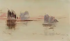 Venice after sunset by Edward Lear, pen, ink and watercolour, offered Nov 2013