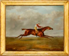 Racehorse at full stretch by George Henry Laporte, sold Nov 2013
