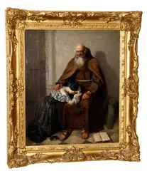 The Penitent by 19th Century Continental School, oil on canvas, sold Nov 2013