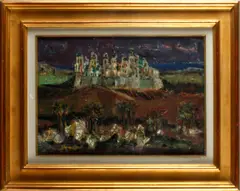 Hilltop castle by J. Coignard, sold Nov 2013