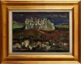 Hilltop castle by J. Coignard, sold Nov 2013
