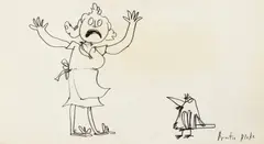 Illustration for Arabel and Mortimer by Quentin Blake, pen and ink, sold Oct 2013