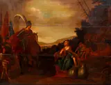 A mounted horseman and followers by Dutch School, oil on panel, sold Oct 2013