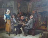 Tavern scene by Dutch School, oil on canvas, sold Oct 2013