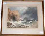 Fingal's Cave by William Andrews Nesfield, watercolour,, offered Oct 2013