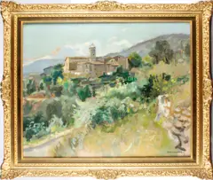 View near Speracedes, Grasse, France by Gabriel Deschamps, sold Oct 2013