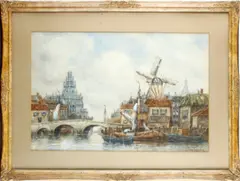 View of a Dutch canal (a pair) by Jan van Couver, sold Oct 2013
