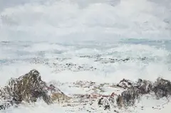 Sea landscape by Cecil Higgs, oil on canvas, sold Oct 2013