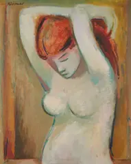 Female nude by Carl Adolph Büchner, oil on board, sold Oct 2013