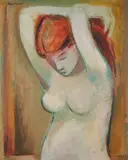 Female nude by Carl Adolph Büchner, oil on board, sold Oct 2013